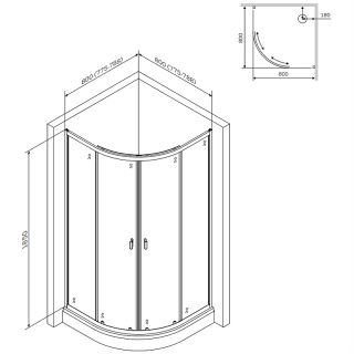 Душевой уголок AM.PM X-Joy Twin Slide 80х80 W88E-205-080BT64 профиль Черный матовый стекло прозрачное