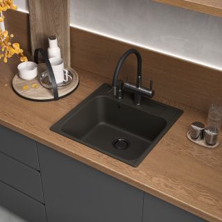 Мойка кухонная Reflexion Etude 53-BL RF0353BL черный