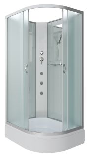 Душевая кабина Niagara NG-33094-14LBKG с гидромассажем 100x90см серебро/матовое