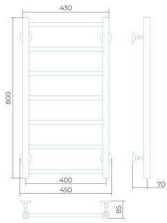 Водяной полотенцесушитель Larusso Феличия П7 40x80см хром 4670078535504