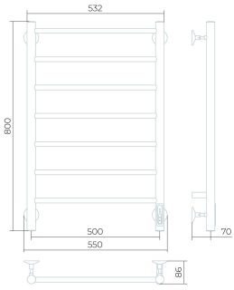 Электрический полотенцесушитель Larusso Джаз П5 50x80см хром 4670078536365