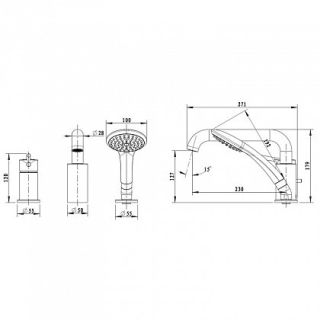 Смеситель Bravat Angel F5172217CP-1-RUS на борт ванны