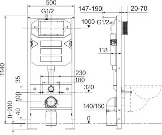 Комплект с инсталляцией Ceramica Nova CN3001_1002CH_1000 унитаз Play CN3001 крышка-сиденье с микролифтом и инсталляция Envision CN1002CH с кнопкой смыва хром Flat