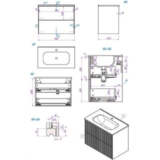 Тумба под раковину La Fenice Terra FNC-01-TER-B-80-2 белая 80 см