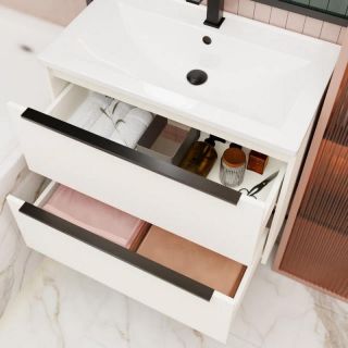 Тумба под раковину La Fenice Tesoro FNC-01-TES-PB-80-2  Белая матовая 80 см