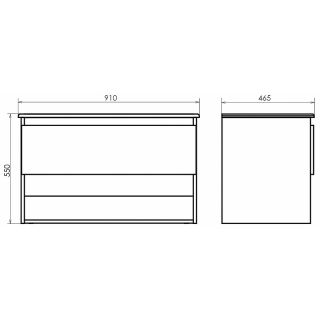 Тумба с раковиной Comforty Бордо 00-00019288 91 см Дуб темно-коричневый