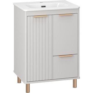 Напольная тумба под раковину Brevita Risacca Crema 60 УТ000025678 Серая матовая