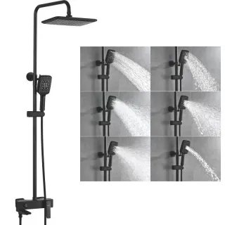 Душевая стойка Rose R2736H чёрный матовый