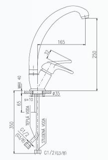 Смеситель для кухни Rav Slezak Sazava SA006.5/3 хром