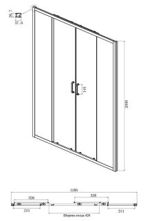 Душевой уголок Ambassador Forsa 17021107AX-90AX 120x90см хром/прозрачное