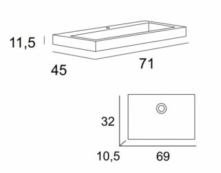 Раковина из искусственного мрамора Cezares 50313, 70 см белый