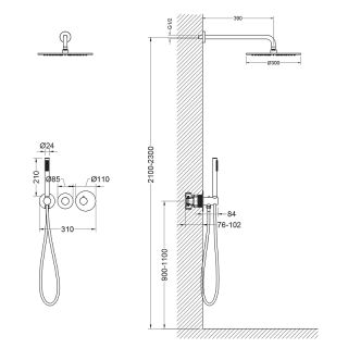 Душевой комплект Timo Saona SX-2359/13SM с термостатом матовый никель