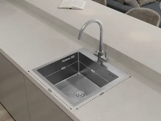 Мойка кухонная GranFest METAL 5050 нерж  Нержавеющая сталь