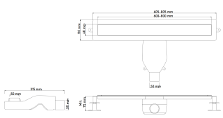 Душевой лоток Boheme Premium Linear 982-80-GM 80 см оружейная сталь