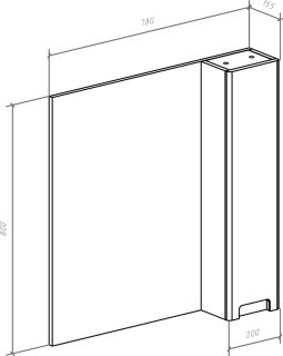 Зеркало-шкаф Bellezza Пегас 80см правый красный 00000008057