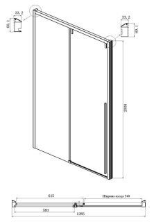 Душевой уголок Ambassador Intense 110021102IX-100IX 130x100см хром/прозрачное