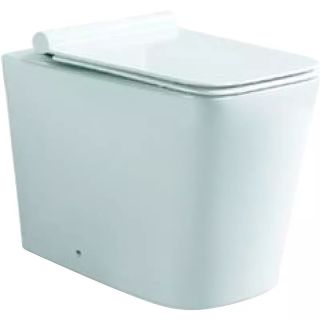 Комплект SantiLine SL-5021 + SL-02 приставной унитаз белый с бачком скрытого монтажа и клавишей смыва хром овал