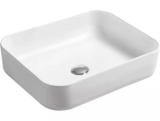Раковина накладная SantiLine SL-1051MW 50см белый матовый