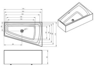 Акриловая ванна Riho Still Smart Fall Plug and Play B102016005 L заполнение через перелив 170х110см белый