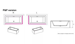 Акриловая ванна Riho Rethink Cubic Fall Plug and Play B108023005 L заполнение через перелив 190х80см белый