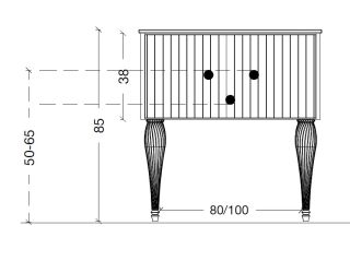 Тумба под раковину Armadi Art Vallessi Avangarde Canale 80см белый/хром 843-080-WCR