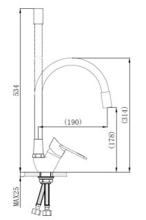 Смеситель для кухни РМС SL137GY-016F хром