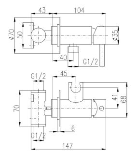 Гигиенический душ со смесителем Rav Slezak Seina SE843/1Z золото