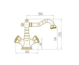 Смеситель для раковины Bronze de Luxe ROYAL 10218/1, бронза