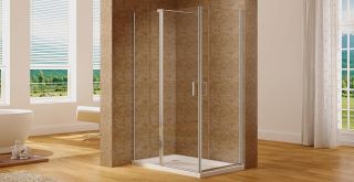 Душевой уголок Aquanet Cinetic AE12-N-120H190U-CT + AE12-N-80H190U-CT 254237 120x80 см стекло прозрачное профиль хром