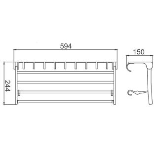 Полка для полотенец  Frap F809 хром