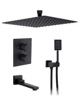 Душевой комплект ALMAes Weber TVZ-0808 чёрный матовый