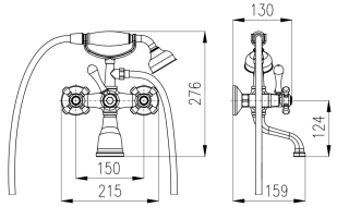 Смеситель для ванны Rav Slezak Morava Retro MK359.5/2SM бронза