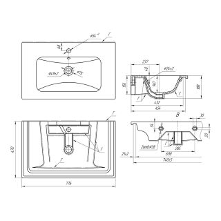 Раковина Lemark Эйфория 640177 белая 80 см