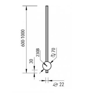 Электрический полотенцесушитель Broner Bruno BR.007.080.0000.MG 80 см с кнопкой золото матовое