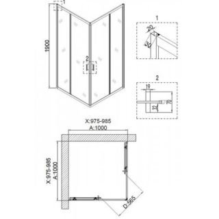 Душевой уголок Niagara NOVA NG- 6609-08 100x100 см
