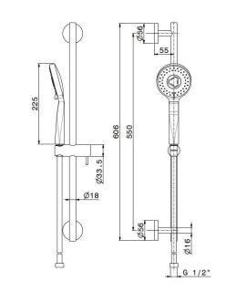 Душевой гарнитур Kerama Marazzi Ole 69457KM.01.093 чёрный матовый