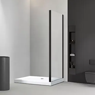 Боковая панель Veconi KP-01B, 800х1850 , черный, стекло прозрачное