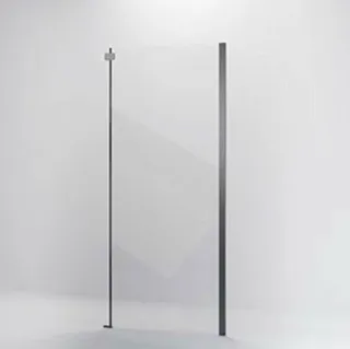 Боковая панель Veconi KP-06GR, 800x1950, брашированный графит, прозрачное стекло