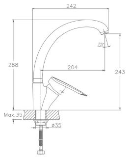 Смеситель для кухни Haiba HB4107-2 хром