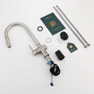 Смеситель для кухни Splenka S204.49.05 с выдвижным изливом сатин