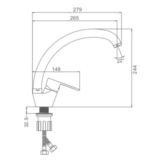 Смеситель для кухни Prohanss P64.41 хром