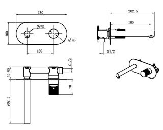 Встраиваемый смеситель для раковины Boheme Stick 125-WCR.2 белый/хром
