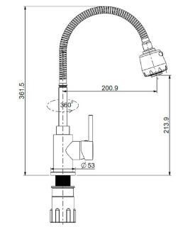 Смеситель для кухни Splenka S201.47.06 чёрный