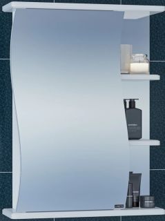 Зеркальный шкаф СанТа Волна 101009 55см левый белый