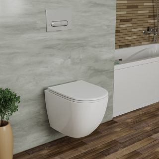 Унитаз подвесной DQ Matrix DT1396016 безободковый белый