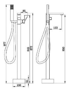 Напольный смеситель для ванны Boch Mann Albano хром BM7774
