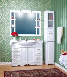 Зеркало с подсветкой Бриклаер Анна 4627125411359 120 см белый