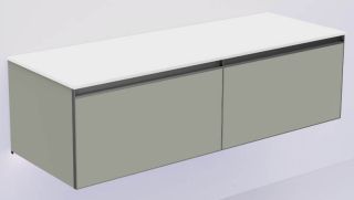 Тумба под раковину Armadi Art Quatro 790-M2-140(70+70)-L-A-LED 140 см с подсветкой серый/антрацит