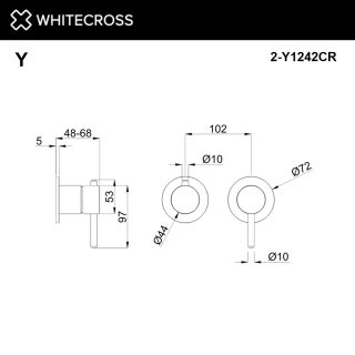 Внешняя часть смесителя на 2 потребителя WHITECROSS 2-Y1242NIB брашированный никель