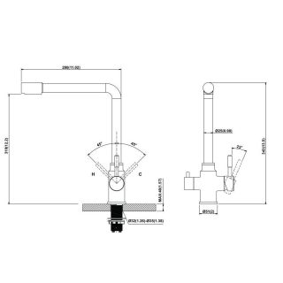 Смеситель для кухни Kohr Berga Series 1LN110200DB-0000A чёрный